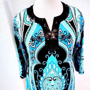 JM Collection Top with 3/4 Sleeve